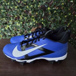 NWT Nike Alpha Menace 4 Shark Football Cleats Blue Black US Men Size 9.5 EU 43